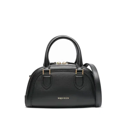 Alexander Mcqueen Mini Birdee Boston Tote Bag In Black