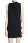 Alexander Mcqueen Wool Crepe Dress In Black