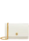 Alexander Mcqueen Skull Crocodile-effect Shoulder Bag In Ivory