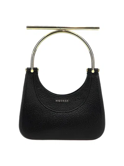 Alexander Mcqueen Mini Embellished Textured-leather Shoulder Bag In Black