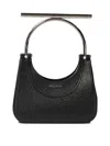 Alexander Mcqueen Metal Handle Leather Shoulder Bag In Black