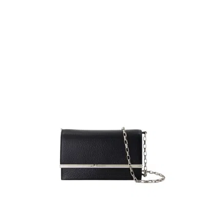ALEXANDER MCQUEEN ALEXANDER MCQUEEN MINI CROSS BAR PURSE - LEATHER - BLACK/SILVER
