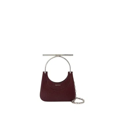 Alexander Mcqueen Mini Cross Bar Purse - Leather - Red In Burgundy