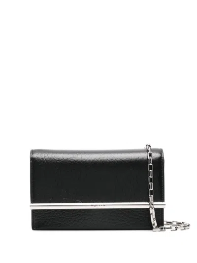 Alexander Mcqueen Mini Cross Bar Purse In Black