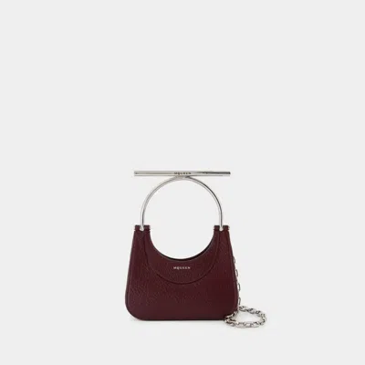 Alexander Mcqueen Mini Cross Bar Purse In Burgundy