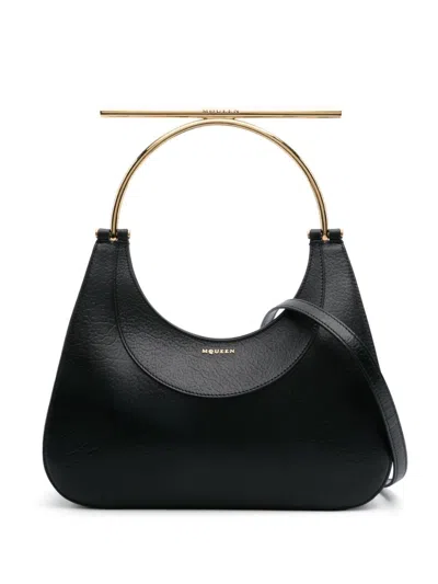 Alexander Mcqueen Mini Cross-bar Tote Bag In Black