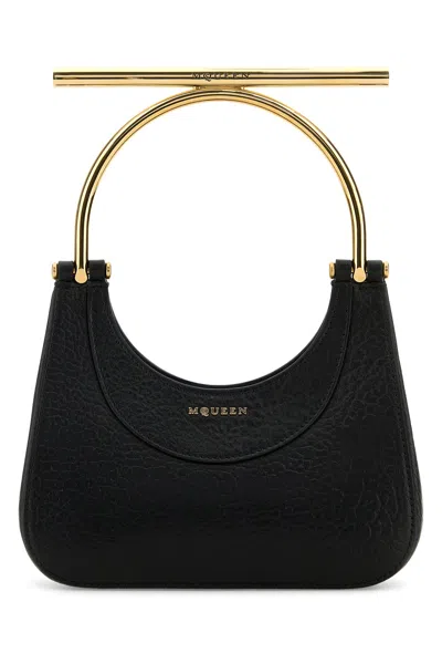 Alexander Mcqueen Women Black Leather Mini Cross-bar Handbag
