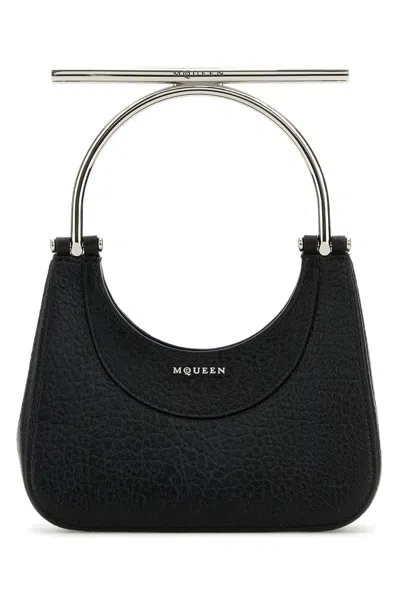 ALEXANDER MCQUEEN ALEXANDER MCQUEEN BLACK LEATHER MINI CROSS-BAR HANDBAG