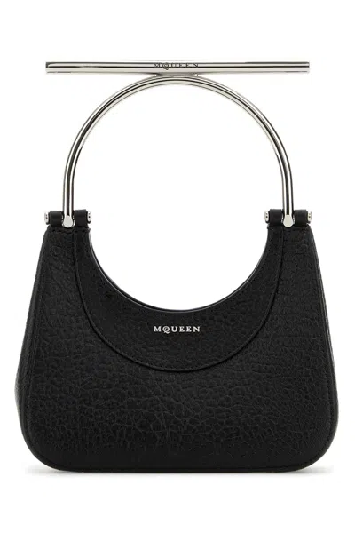 Alexander Mcqueen Black Leather Mini Cross-bar Handbag