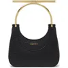 Alexander Mcqueen Cross-bar Leather Handbag Gold-tone Handle In Black/gold
