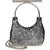 Alexander Mcqueen Mini Crossbar Leather Handbag In Black/silver