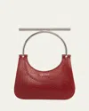 Alexander Mcqueen Mcqueen Mini T-bar Crossbar Leather Handbag In Red Silver