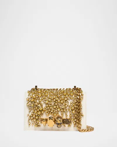 Alexander Mcqueen Mini Crystal Beaded Satchel Shoulder Bag In Yellow