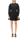 Alexander Mcqueen Paneled Wool-blend Mini Dress In Black