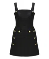 Alexander Mcqueen Military Button-embossed Minidress In Black