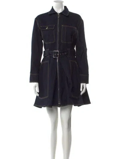 Pre-owned Alexander Mcqueen Mini Dress In Blue