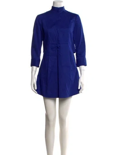 Pre-owned Alexander Mcqueen Mini Dress In Blue