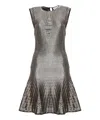 Alexander Mcqueen Mini Dress In Gold