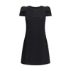 Alexander Mcqueen Short Sleeved Crewneck Mini Dress In Gold