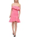 Alexander Mcqueen Knitted Mini Dress With Ruffles In Pink