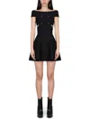Alexander Mcqueen Alexander Mc Queen Mini Dress With Bare Shoulders In Black