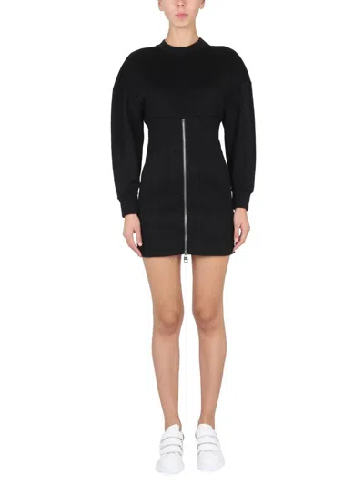 Alexander Mcqueen Alexander Mc Queen Mini Dress With Cocoon Sleeves In Black