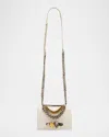 Alexander Mcqueen Mini Jeweled Croc-embossed Satchel Bag In White