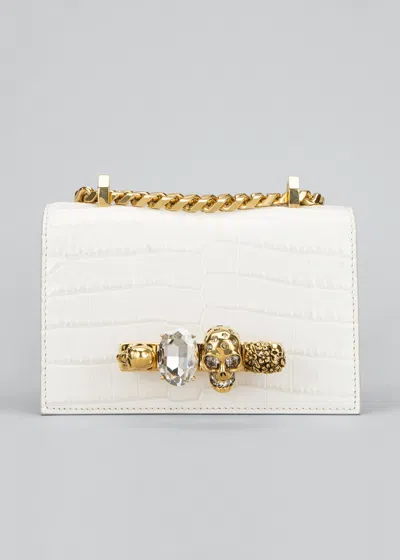 ALEXANDER MCQUEEN MINI JEWELED SATCHEL BAG,PROD156920032