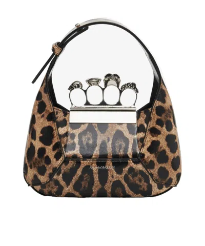 Alexander Mcqueen Mini Jewelled Hobo Bag In Black