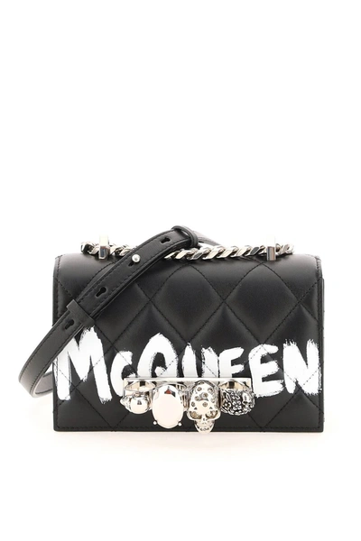 Alexander Mcqueen Mini Jewelled Satchel Bag In Schwarz