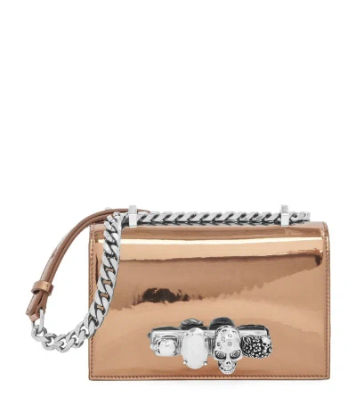 Alexander Mcqueen Mini Jewelled Satchel Bag In Metallic