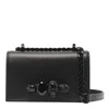 Alexander Mcqueen Blackout Leather Crossbody Knuckle Bag In Black