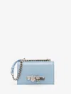 Alexander Mcqueen Jewelled Satchel Mini Shoulder Bag In Shirting Blue