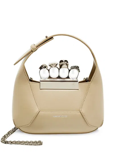 Pre-owned Alexander Mcqueen Mini Jewelled Shoulder Bag In Neutral