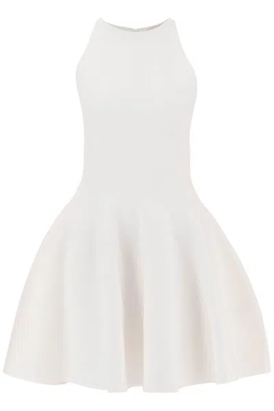 Alexander Mcqueen "mini Knitted Skater Dress In White