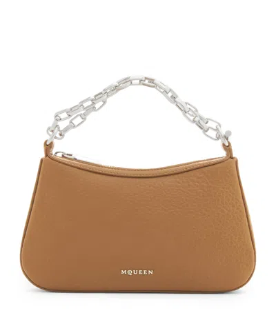 Alexander Mcqueen Mini Lambskin T-bar Shoulder Bag In Brown