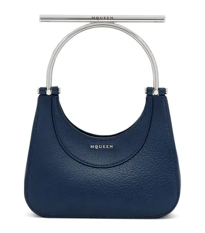 Alexander Mcqueen Mini Lambskin T-bar Top-handle Bag In Blue