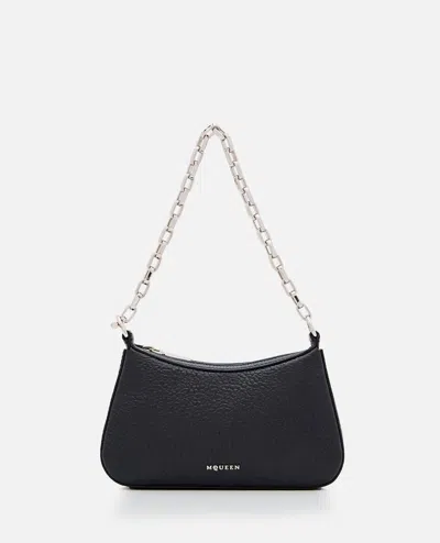 Alexander Mcqueen Mini Leather Bag In Black