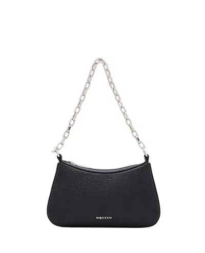 Alexander Mcqueen Mini Leather Bag In Black