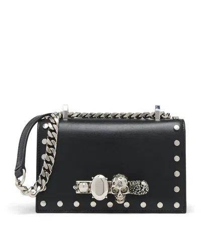 ALEXANDER MCQUEEN MINI LEATHER JEWELLED SATCHEL