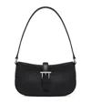 Alexander Mcqueen Mini T-bar Buckle-fastening Calfskin Shoulder Bag In Black