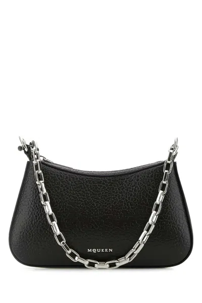 Alexander Mcqueen Mini Leather T-bar Handbag In Blue