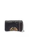 Alexander Mcqueen The Seal Mini Embellished Quilted Leather Shoulder Bag In Black