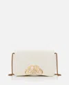 Alexander Mcqueen Mini Seal Leather Shoulder Bag In White