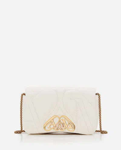 Alexander Mcqueen Mini Seal Leather Shoulder Bag In White