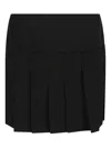 Alexander Mcqueen Frayed Pleated Wool-twill Mini Wrap Skirt