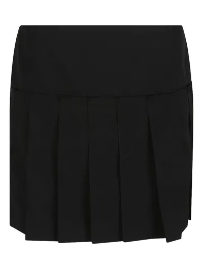 Alexander Mcqueen Mini Pleated Skirt High Waist In Black