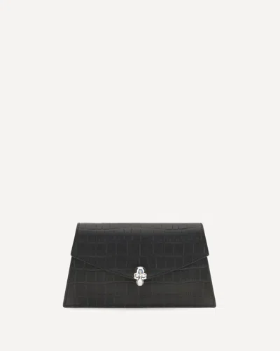 Alexander Mcqueen Mini Skull Clutch In Black
