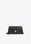 Alexander Mcqueen Mcqueen Mini Bag In Croc-effect Calfskin Leather With Skull In Black