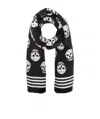 Alexander Mcqueen Alexander Mc Queen "skull Biker" Scarf In White